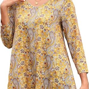 ENMAIN Plus Size 3/4 Sleeve Tunic
