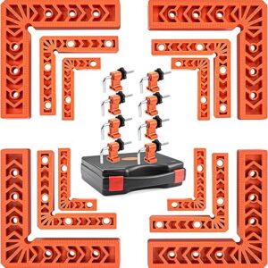 90 Degree Clamp, Positioning Squares Set of 12(3″ 4″ 6″) Right Angle Clamp, Corner clamps, Woodworking Tool for Pictures Frames, Cabinets, Boxes