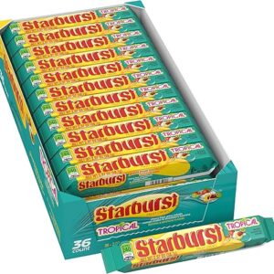 STARBURST Tropical Fruit Chews Candy, 2.07 ounce 36-Count Box
