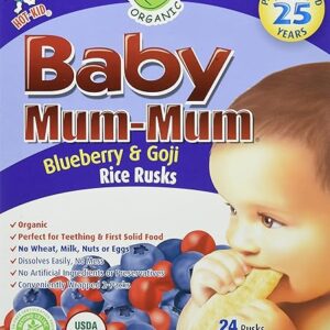 Hot-Kid Baby Mum-Mum Rice Rusks, Blueberry & Goji, 1.76 Ounce