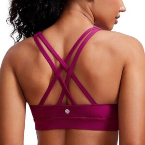 CRZ YOGA Women’s Strappy Sports Bras Fitness Workout Padded Yoga Top Criss Cross Back Cami