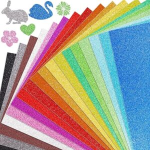 BigOtters 20 Sheets Glitter Cardstock, 10 Colors Premium Glitter Paper for Crafts, 8.5 x 11 Inches, 250GSM