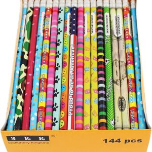 Colorful Wooden Pencils with Erasers – 144 Box