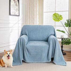MYSKY HOME Oversized Armchair Couch Cover for 1 Cushion Couch, Washable Sofa Protector, Chair Couch Covers with Tassel Sofa Covers Sofa Thr…