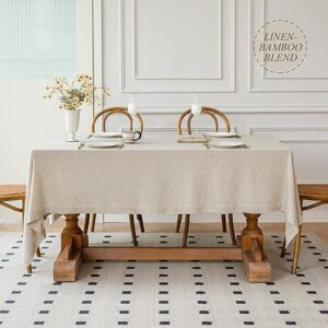 Linen Tablecloth 72×72 Inch, Square Tablecloth Luxury Texture & Linen Look – Soft, Cool & Breathable Linen Blend Tablecloth for Dining, Kitc…