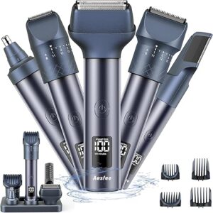 Aesfee Beard Trimmer for Men Hair Clippers Haircuts Set with Precise Dial Adjustable 20 Length Setting – Close Electric Shavers Hair Trimmer…