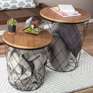 Set of 2 Nesting End Tables – Brown