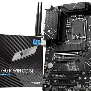 MSI PRO B760-P WiFi DDR4 ProSeries Motherboard (Supports 12th/13th/14th Gen Intel Processors, LGA 1700, DDR4, PCIe 4.0, M.2, 2.5Gbps LAN, U…