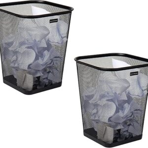 Mind Reader Black Mesh Trash Can Set