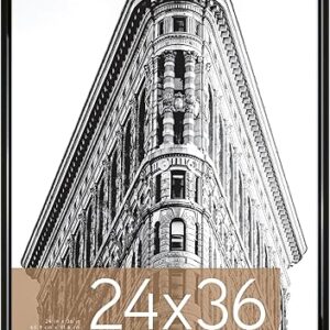 MCS Trendsetter 24×36 Poster Frame Black High-Gloss, Vertical & Horizontal Wall Hanging Large Picture Frame for Photos, Posters & Art Print…