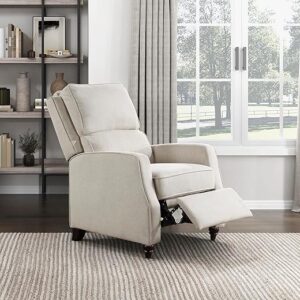 Beige Modern Push Back Recliner Chair