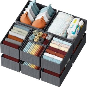 Set of 12 Dark Grey Drawer Organizers