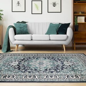 Glendale Collection Plush Oriental Rug, 4′ x 6′