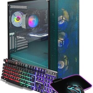 STGAubron Gaming PC Desktop, GeForce RTX 3060 Ti 8G, AMD Ryzen 7 5700X up to 4.6G, 32G DDR4, 1T SSD, 600M WiFi, BT 5.0, RGB Fan x 4, Window…
