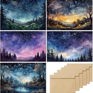 Blank Cards with Envelopes All Occasion,Watercolor Starry Night Sky Design Blank Greeting Cards 4×6,20Pack -Blank Greeting Cards,Note Cards…