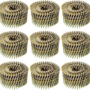 3600 Count Siding Nails, 15-Degree Wire Collated Coil Ring Shank Nails, Full Round Head Hot-Dipped Siding Nailer Attachment Replacement Par…