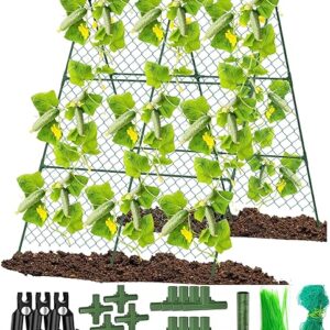 Cucumber Trellis for Garden, 35″ X 50″ Foldable A-Frame Trellis Garden Plant Climbing Frame for Raised Bed Outdoor Vegetable/Tomato/Flowers…