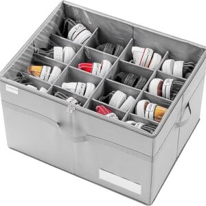 Shoe Organizer for Closet, Fits 16 Pairs, Large Shoe Box Storage Containers, Clear Foldable Shoe Storage Bins w/Bottom Support, Space Savin…