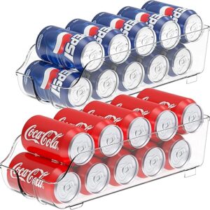 Simple Houseware Soda Can Organizer for Pantry / Refrigerator, Clear, Set of 2