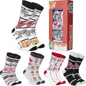 Tom and Jerry Men’s Crew Socks Pack