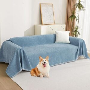 MYSKY HOME Dog Couch Cover Sofa Covers Sectional Couch Covers for 2 Cushion Couch Sofa Chenille Couch Cover Bedroom Futon Couch Cover L Sha…