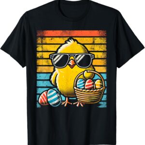 Retro Easter Chick Men Women Kids Boys Girls Funny Easter T-Shirt