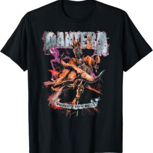 Pantera Official Cowboys From Hell Riding Skeleton Short Sleeve T-Shirt