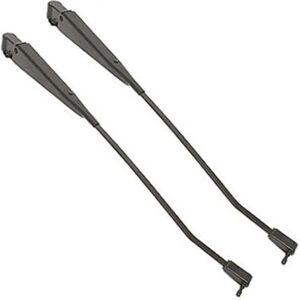 1987-1993 Mustang Outside Wiper Arms Stainless Steel in Black Pair LH and RH