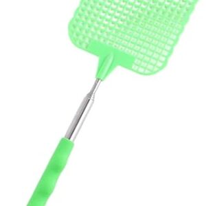 Extendable Fly Swatter Telescopic Plastic Flies Killer Manual Fly Swatter Heavy Duty Plastic Fly Swatter for Indoor Outdoor(Green)