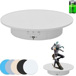 JAYEGT Motorized Rotating Display Stand, 7.87inch /17.6lbs Load, 360 Degree Electric Rotating Turntable for Photography Products, Jewelry, …