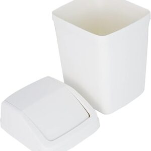 Small Trash can with lid 2 Liter/ 0.5 Gallon Mini Wastebasket for Countertop, Coffee Area, Bathroom, Office & Home, Kitchen, Bedroom – White