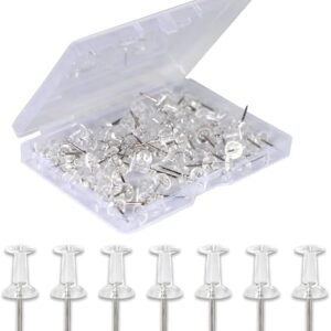 120-Pack Push Pins for Bulletin Board, Thumb Tacks with Clear Plastic Tip and Steel Tip, Portable and Durable Wall Tacks Suitable for Cork …