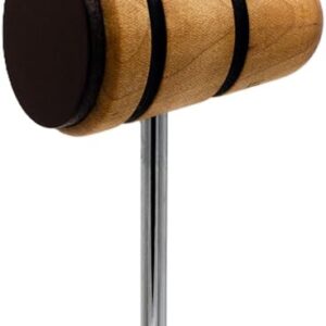Low Boy Wood/Leather Bass Drum Beater – Versatile Mid-Weight Bass Drum Beater with Durable Leather Surface & Aerospace-Grade Steel Rods