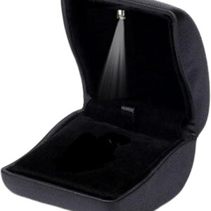 PU Leather Jewelry, Earrings,Coin,Pendant, Necklace Box Case with Light up for Wedding, Engagement, Gift