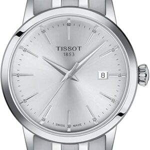 Tissot Mens Classic Dream 316L Stainless Steel case Quartz Watch, Grey, Stainless Steel, 22 (T1294101103100)