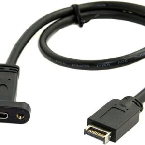 cablecc USB 3.1 Front Panel Header to USB-C Type-C Female Extension Cable 40cm with Panel Mount Screw