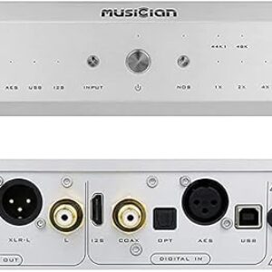 Musician Pegasus R2R DAC Decoder DSD1024 PCM1536 Coaxial Optical USB AES/EBU I2S Audio Amplifier(Silver)