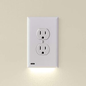 Single – SnapPower GuideLight 2 [For Duplex Outlets] – Replaces Plug-In Night Light – Electrical Receptacle Wall Plate With LED Night Light…