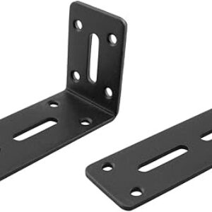 2PCS Black 120mm Stainless Steel 90 Degree Right Angle Floating Shelf Brackets L Wall Bracket Corner Brace Joint Angle Bracket for Wooden B…