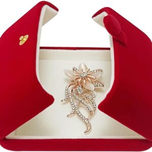 Premium Grade Classic Red Velvet Jewelry Present Box Storage Case Packaging for Brooch Memorial Pin Award Badge Unique Design