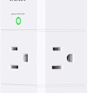 USB Outlet Extender Surge Protector – Mifaso Rotating Plug, 6 AC Multi Plug and 3 USB Ports (1 C), 1800 Joules, 3-Sided Swivel Power Strip …