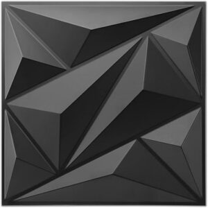 Art3dwallpanels 33 Pack 3D Wall Panel Diamond for Interior Wall Décor, PVC Flower Textured Wall Panels for Living Room Lobby Bedroom Hotel …