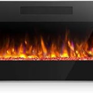 Antarctic Star 36 Inch Electric Fireplace in-Wall Recessed and Wall Mounted, Fireplace Heater and Linear Fireplace with Multicolor Flame, T…