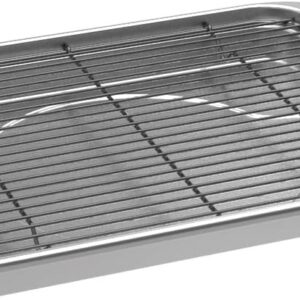 Nordic Ware Oven Crisp Baking Tray 2pc Set Includes Pan and Rack; Natural Aluminum For Air Frying, Crisping, Broiling, Baking