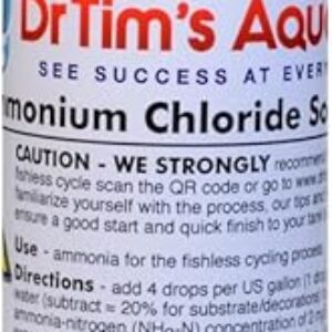 DrTim’s Aquatics Ammonium Chloride Solution for Fishless Cycling – 4 oz., Treats 200 gal. – Fish Tank Cleaner for Saltwater, Freshwater & R…
