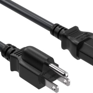 UL Listed 12FT Computer Power Cord, NEMA 5-15P to C13, 10A 125V, 18AWG, Black Replacement AC Power Cord, Printer Power Cord, PC Power Suppl…