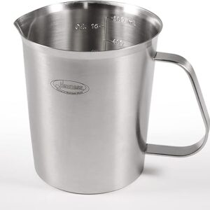 Newness Stainless Steel Measuring Cup, Metal Measuring Cup with Handle (Upgraded, 3 Marking Including Cup/ML/Ounce Scale), 16 Ounces (0.5 L…