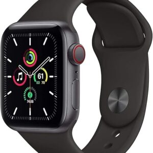 Apple Watch SE (GPS + Cellular, 44mm) – Space Gray Aluminum Case with Black Sport Band (Renewed)