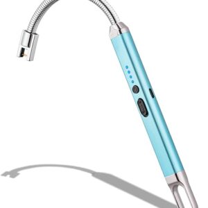 Lighter Electric Candle Lighter Birthday Women’s Day Gifts for Women Mom Wife Men, Long Electronic Rechargeable USB Lighter Arc Windproof F…