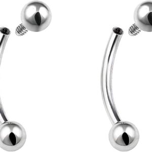 16G G23 Implant Grade Titanium Prong Set CZ/Ball/White Synthetic Opal/Conical Ends Curved Eyebrow Barbell Internally Threaded 3mm Tragus He…